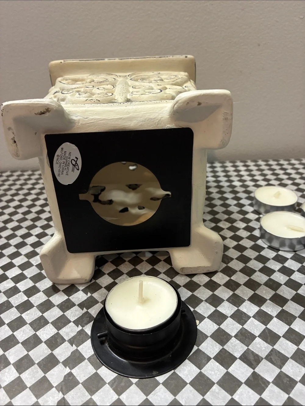 Cream Decorative Metal Tea Light Lantern - Home Accents